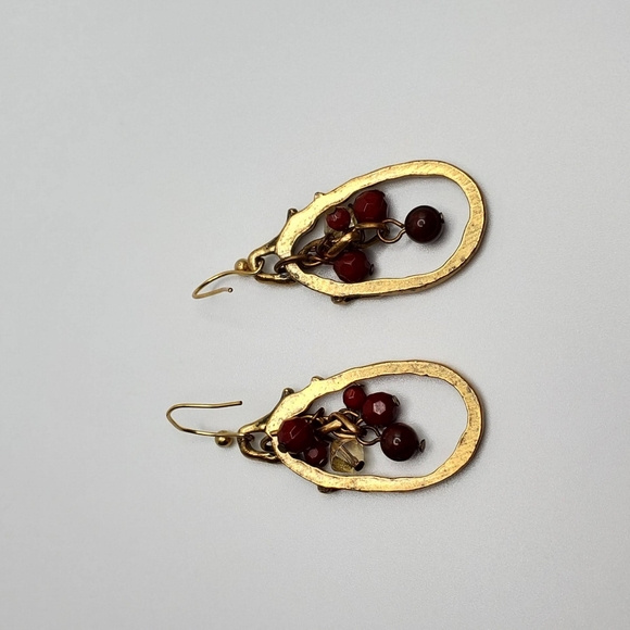 Gold and Red Earrings - Picture 11 of 14